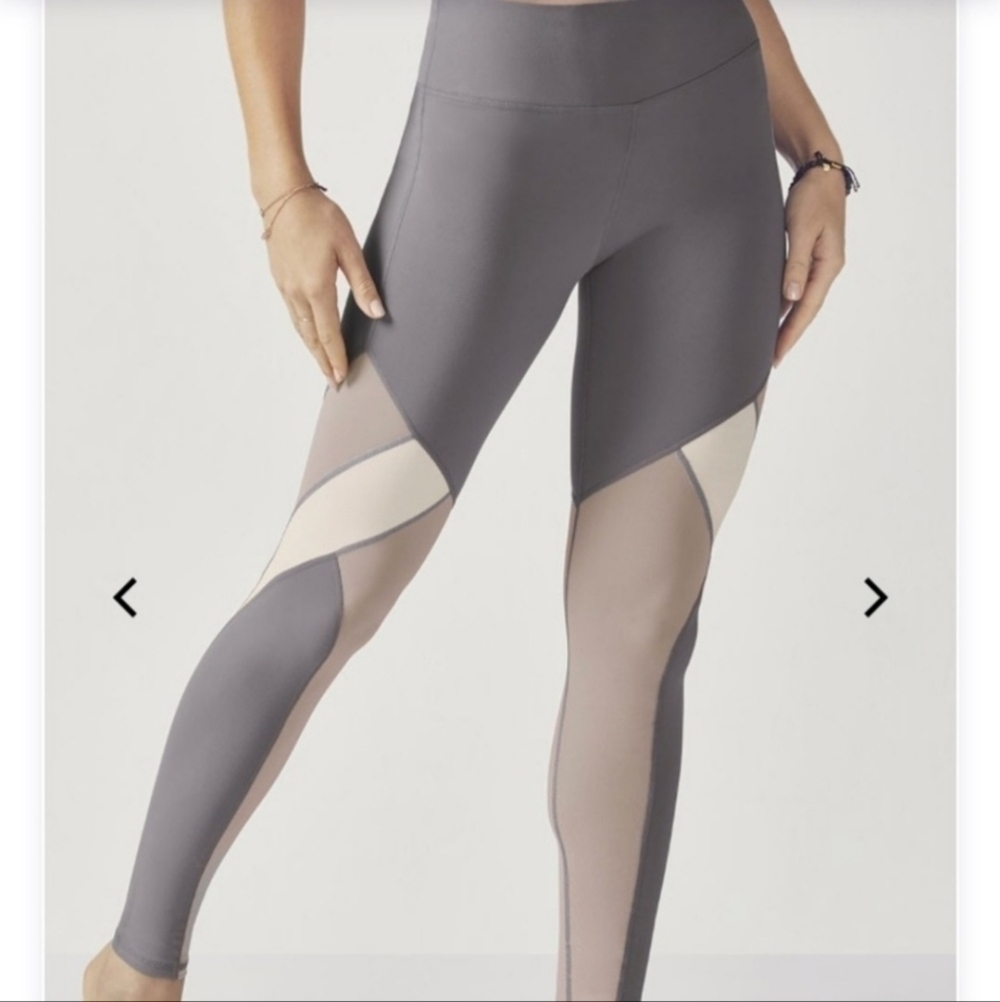 Fabletics Salar Mesh Powerhold Leggings Gray Women's Small S Full Length Yoga